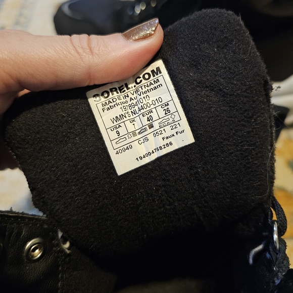 SOREL Kinetic RNEGD Conquest Waterproof Sneaker Black/White Size 9 - Picture 11 of 13